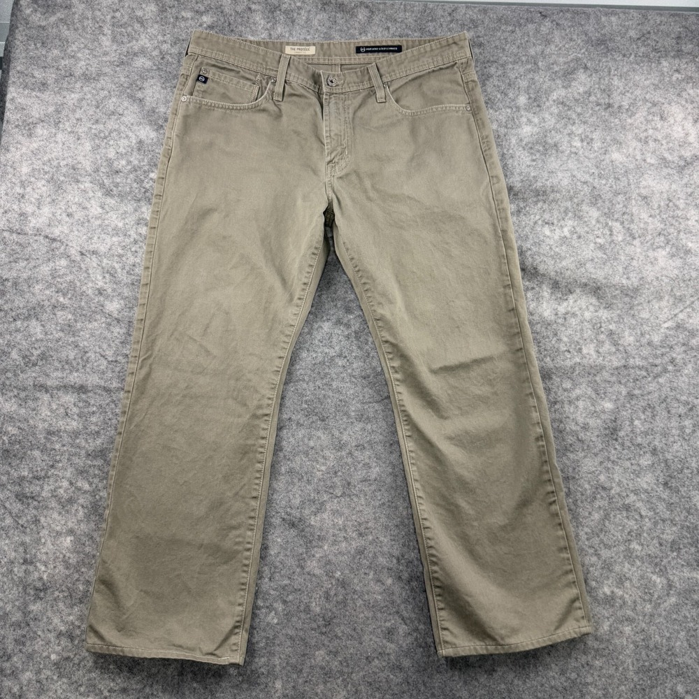AG Adriano Goldschmied Jeans Mens 36x34 Beige The Protege‎ Straight Leg Pants